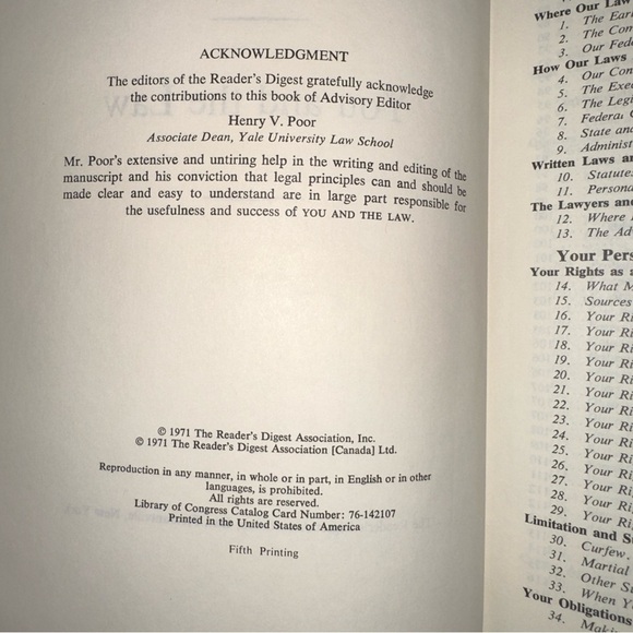 You and the Law” Legal Reference Book – Reader’s Digest, 1971 Fifth Printing - Picture 5 of 9